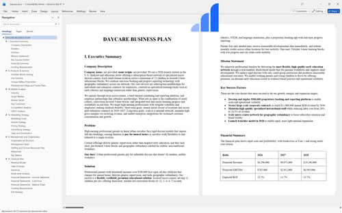 daycare business plan executive summary bplant