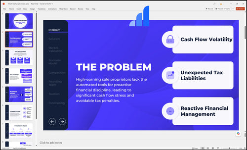 fintech startup pitch deck problem slide bplant