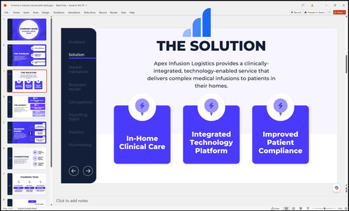 in home iv infusion service pitch deck solution slide bplant