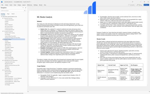 industrial park business plan market analysis bplant