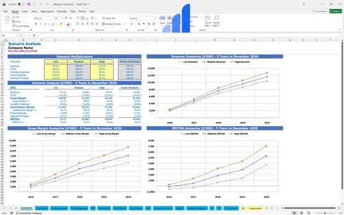 orthopedic center financial model scenarios analysis bplant
