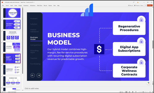 orthopedic center pitch deck business model slide bplant