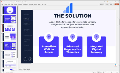 orthopedic center pitch deck solution slide bplant