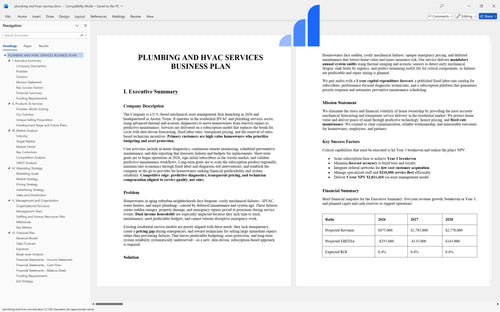 plumbing and hvac services business plan executive summary bplant