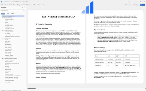 restaurant business plan executive summary bplant