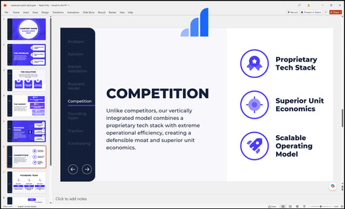 restaurant pitch deck competition slide bplant