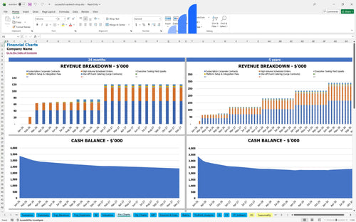 successful sandwich shop financial model financial charts bplant
