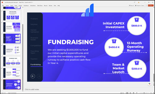 woodworking pitch deck fundraising slide bplant