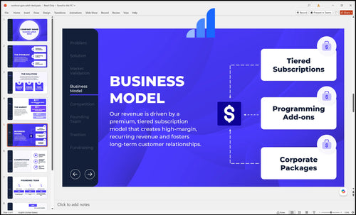 workout gym pitch deck business model slide bplant