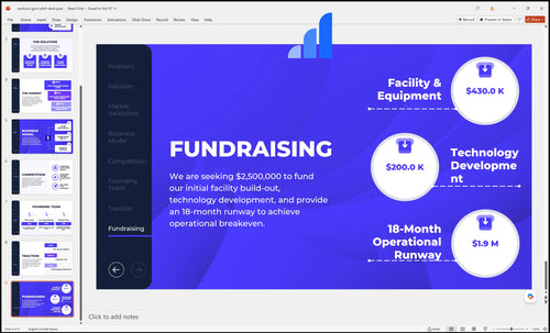 workout gym pitch deck fundraising slide bplant