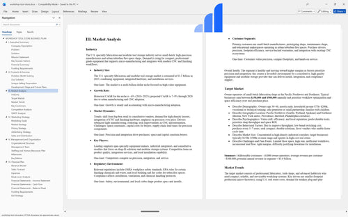 workshop tool store business plan market analysis bplant