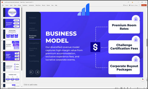 world record hotel pitch deck business model slide bplant