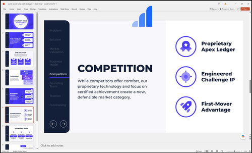 world record hotel pitch deck competition slide bplant
