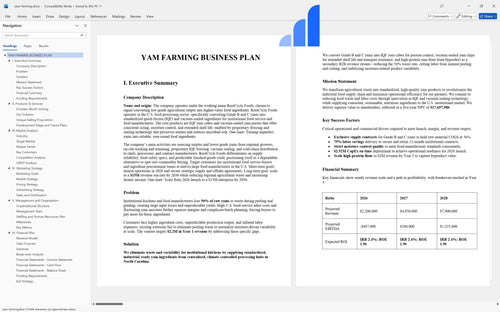 yam farming business plan executive summary bplant