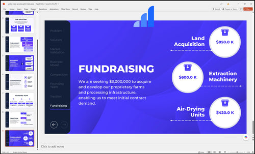 yerba mate growing pitch deck fundraising slide bplant