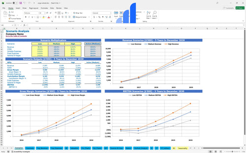 yoga retreat financial model scenarios analysis bplant