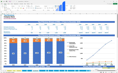 yoga studio financial model top revenue bplant