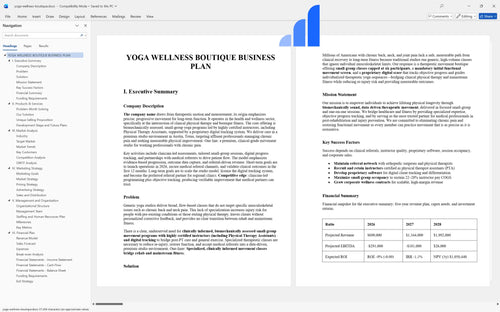 yoga wellness boutique business plan executive summary bplant