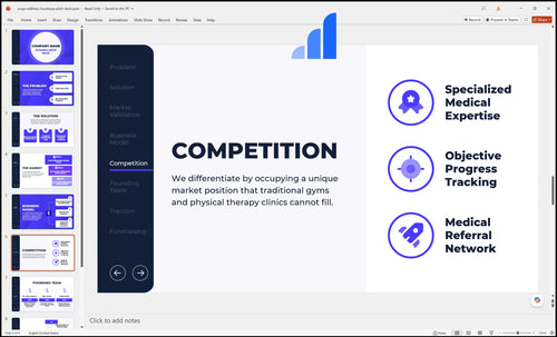 yoga wellness boutique pitch deck competition slide bplant