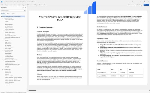 youth sports academy business plan executive summary bplant