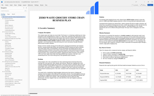 zero waste grocery store chain business plan executive summary bplant