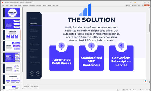 zero waste store pitch deck solution slide bplant