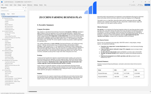 zucchini farming business plan executive summary bplant