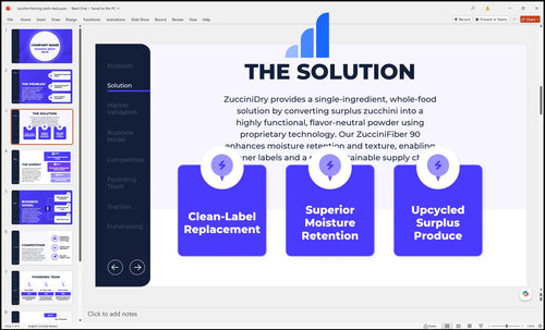 zucchini farming pitch deck solution slide bplant