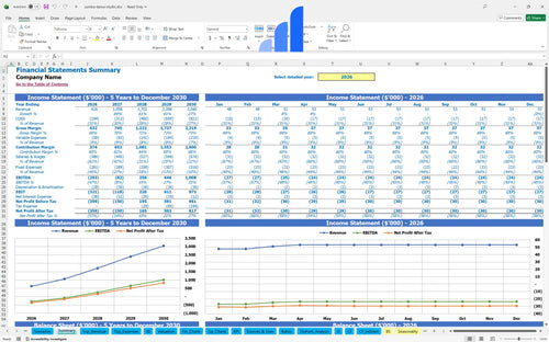 zumba dance studio financial model financial summary bplant